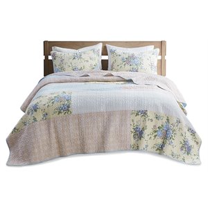 madison park gretchen 100 percent cotton printed coverlet set in pink
