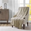 Madison Park Microfiber Oversized Quilted Throw with Scalloped Edges in Brown