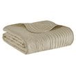 Madison Park Microfiber Oversized Quilted Throw with Scalloped Edges in Brown
