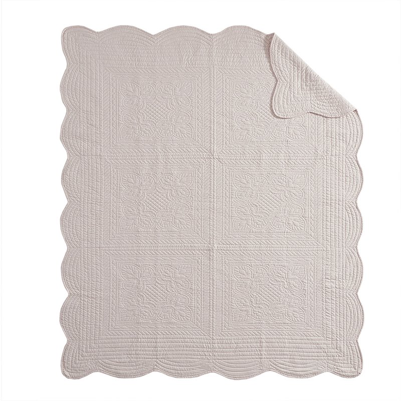 Madison Park 100 Percent Polyester Microfiber Solid Brushed Quilted Throw - Pink