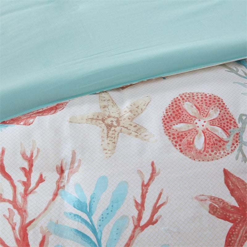 Madison Park Pebble Beach 6-Piece Cotton Full/Queen Duvet Set in Multi-Color