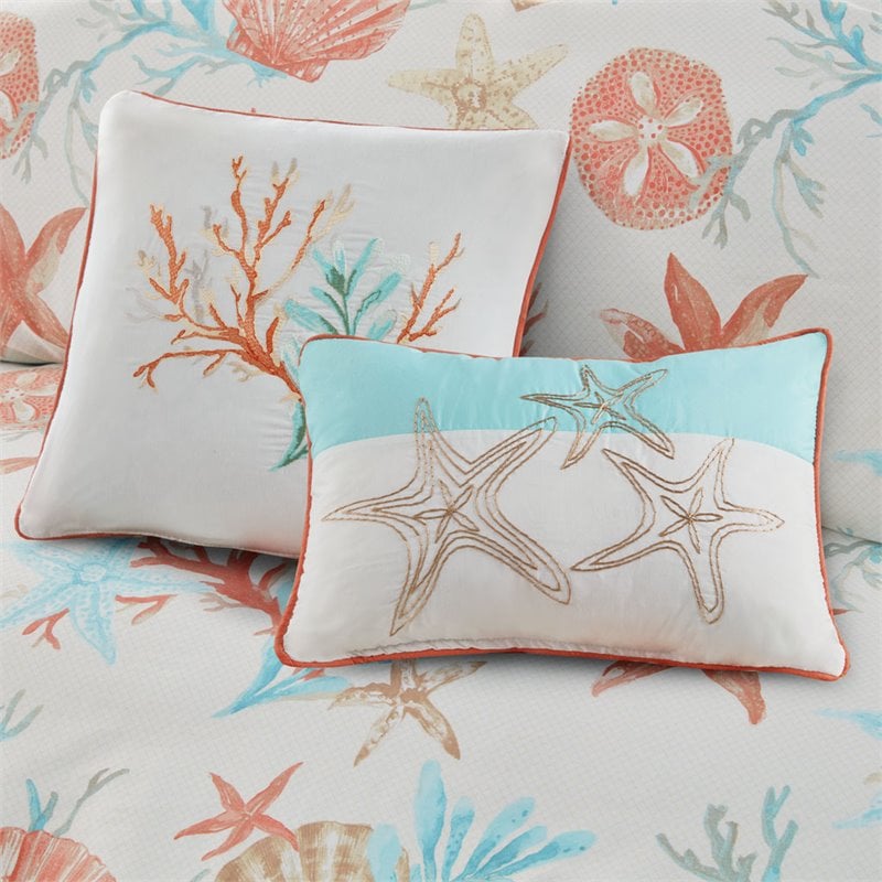 Madison Park Pebble Beach 6-Piece Cotton Full/Queen Duvet Set in Multi-Color