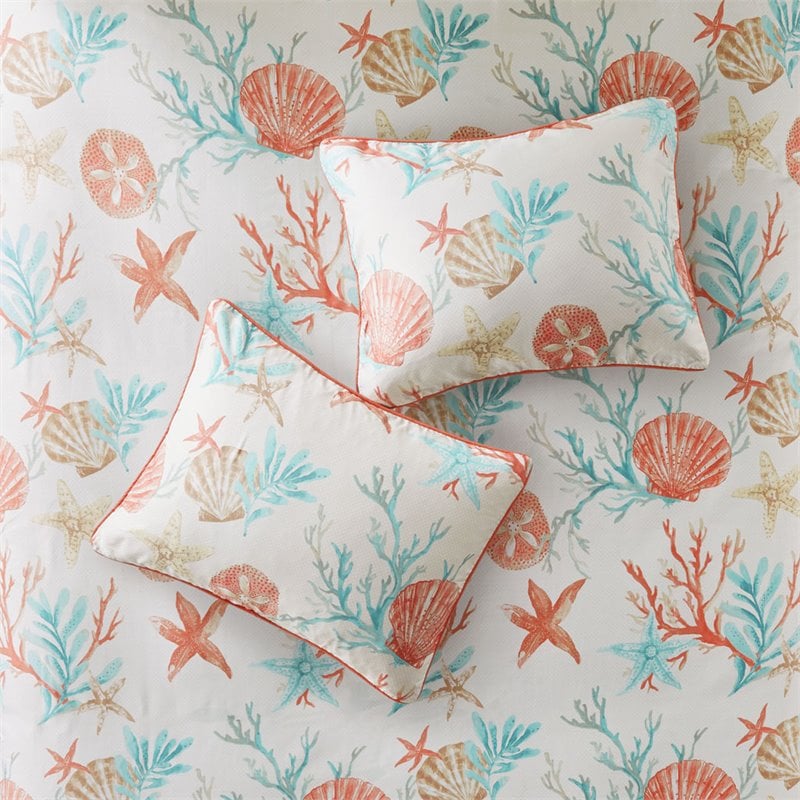 Madison Park Pebble Beach 6-Piece Cotton Full/Queen Duvet Set in Multi-Color