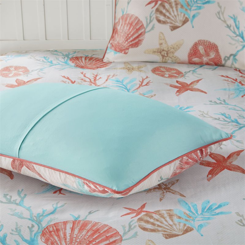 Madison Park Pebble Beach 6-Piece Cotton Full/Queen Duvet Set in Multi-Color
