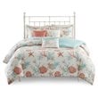 Madison Park Pebble Beach 6-Piece Cotton Full/Queen Duvet Set in Multi-Color