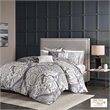 Madison Park Vienna 6-Piece Cotton Printed King/Cal King Duvet Set in Gray
