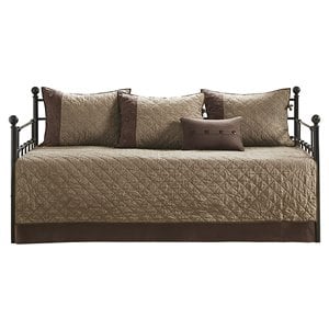 madison park boone 6-piece 100 percent polyester day bed cover in brown