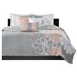 Madison Park Lola 6-Piece 100 Percent Cotton Sateen Printed Coverlet Set in Gray