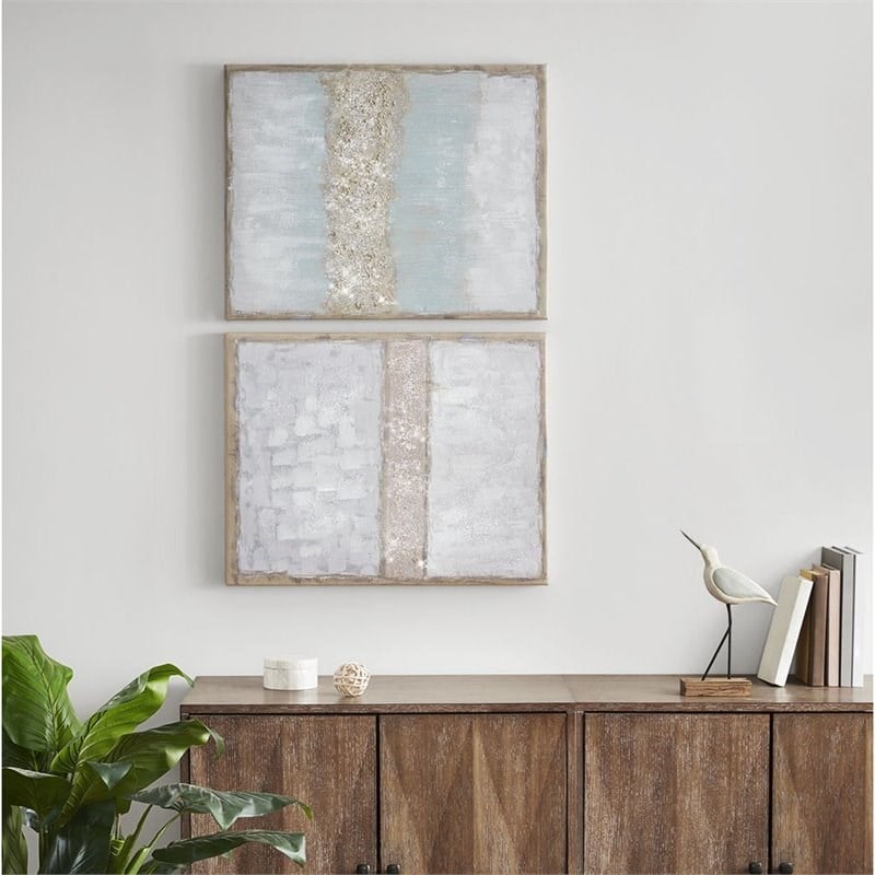 Madison Park 2-Piece MDF Paper Canvas with Glitter Embellishment in Multi-Color