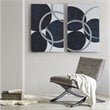 INK+IVY Celestial 2-Piece MDF and Gel Coat Horizontal Foil Canvas in Navy