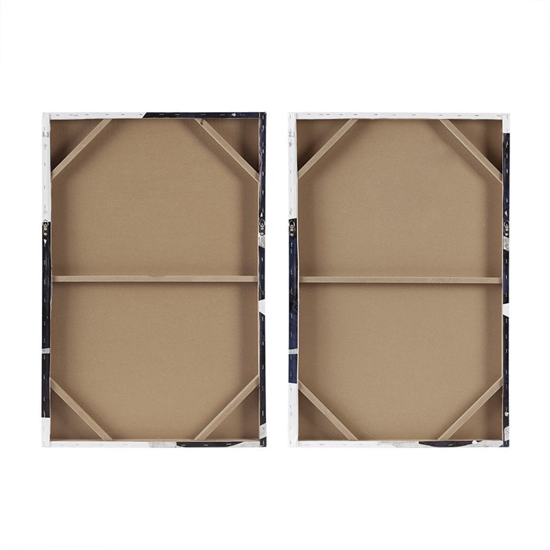 INK+IVY Celestial 2-Piece MDF and Gel Coat Horizontal Foil Canvas in Navy
