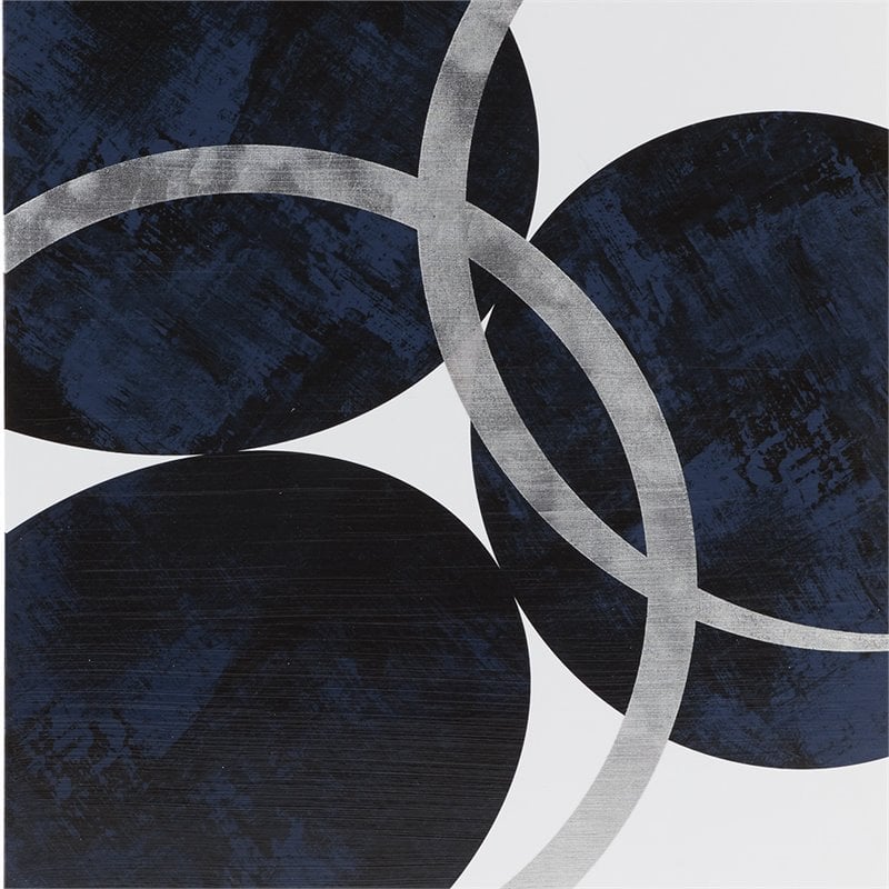 INK+IVY Celestial 2-Piece MDF and Gel Coat Horizontal Foil Canvas in Navy
