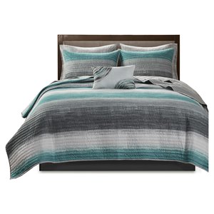 madison park essentials polyester coverlet and cotton sheet set in blue