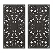 Madison Park MDF Botanical Panel Carved Wall Panel in Blue (Set of 2)