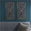 Madison Park MDF Botanical Panel Carved Wall Panel in Blue (Set of 2)