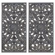 Madison Park MDF Botanical Panel Carved Wall Panel in Blue (Set of 2)