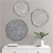 Madison Park Feather 3-piece Painted Iron Round Wall Decor in Gray