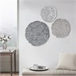 Madison Park Feather 3-piece Painted Iron Round Wall Decor in Gray