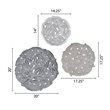 Madison Park Feather 3-piece Painted Iron Round Wall Decor in Gray