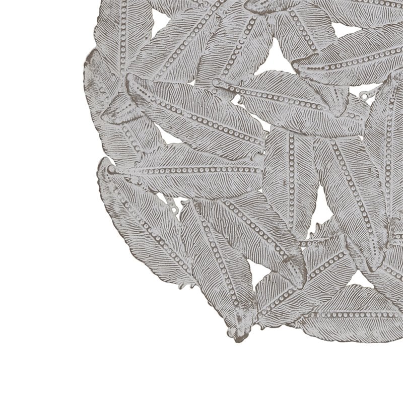Madison Park Feather 3-piece Painted Iron Round Wall Decor in Gray