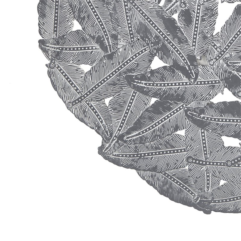 Madison Park Feather 3-piece Painted Iron Round Wall Decor in Gray