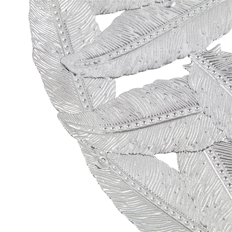 Madison Park Feather 3-piece Painted Iron Round Wall Decor in Gray