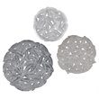 Madison Park Feather 3-piece Painted Iron Round Wall Decor in Gray