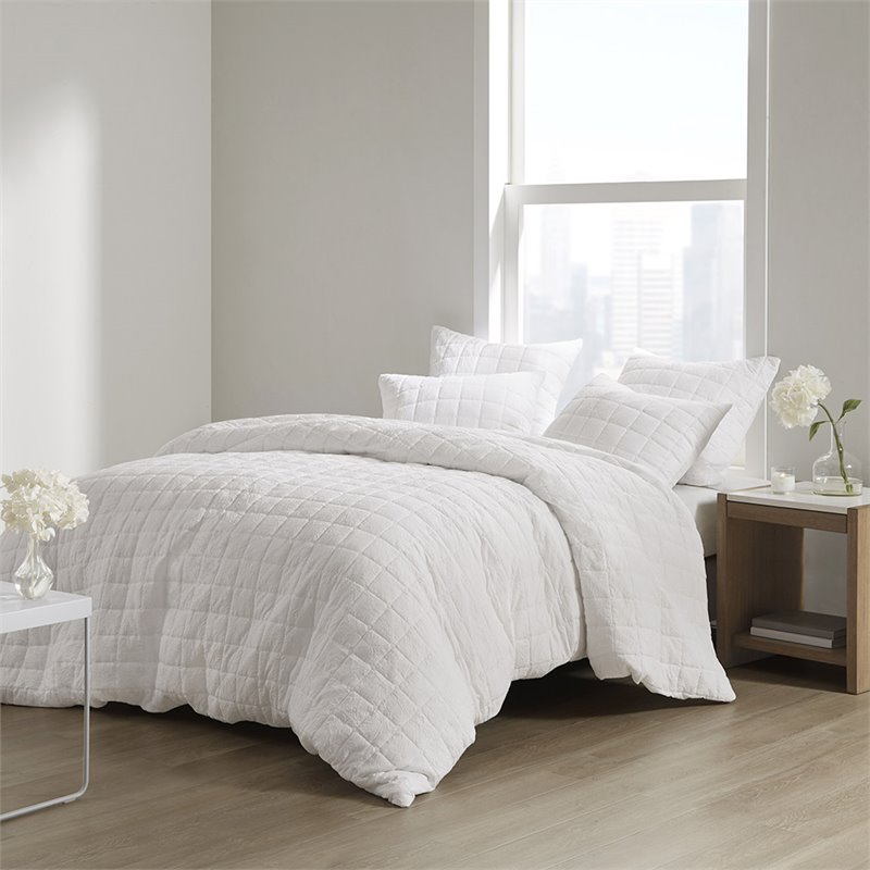 N Natori Cocoon 100 Percent Polyester Quilt Top Euro Sham in White