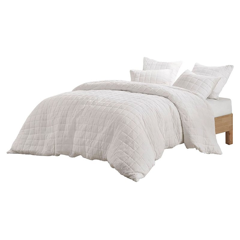 N Natori Cocoon 100 Percent Polyester Quilt Top Euro Sham in White