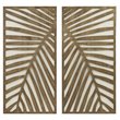 Madison Park Modern MDF Birch Palms Carved Wall Panel in Brown (Set of 2)