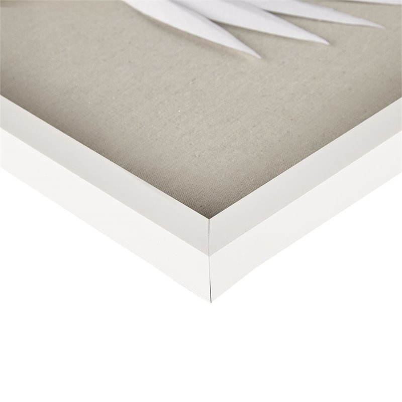 Madison Park Sabal 3-piece Palm Rice Paper Framed Shadow Box in Off White
