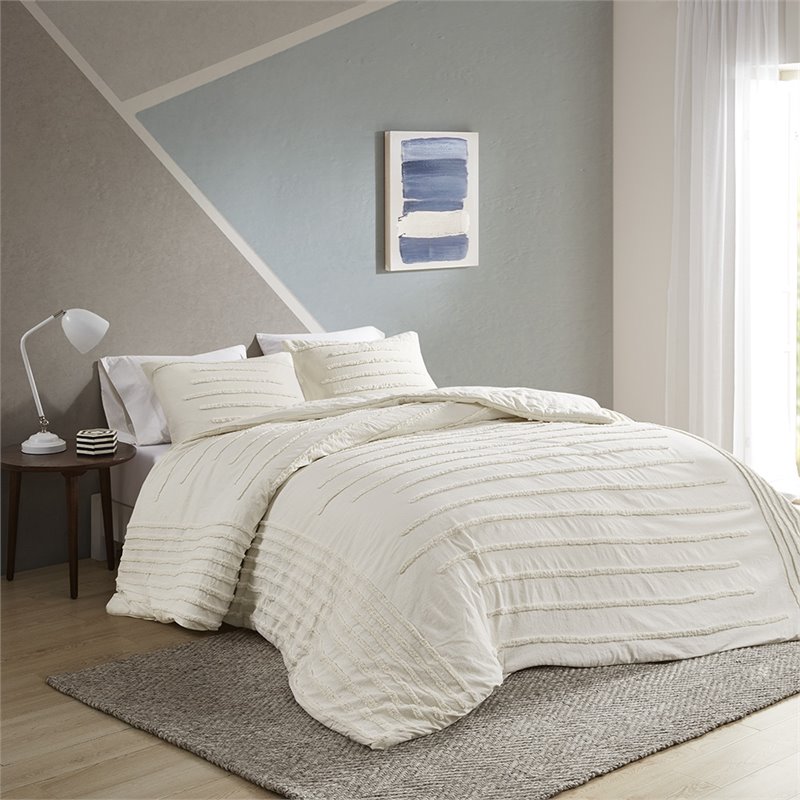 Urban Habitat Mercer 100 Percent Cotton Comforter Set in Ivory Finish