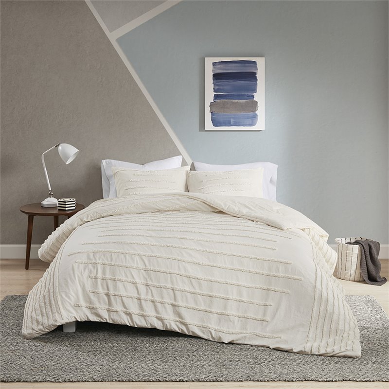 Urban Habitat Mercer 100 Percent Cotton Comforter Set in Ivory Finish