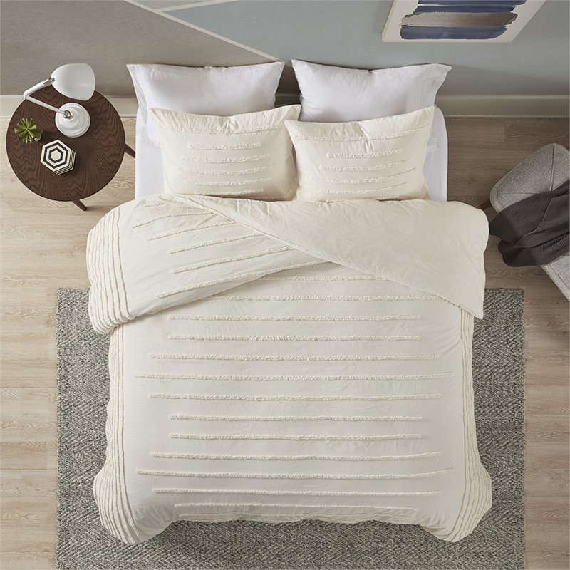 Urban Habitat Mercer 100 Percent Cotton Comforter Set in Ivory Finish