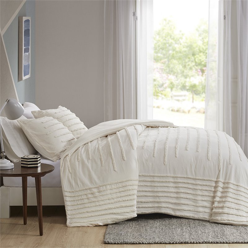 Urban Habitat Mercer 100 Percent Cotton Comforter Set in Ivory Finish