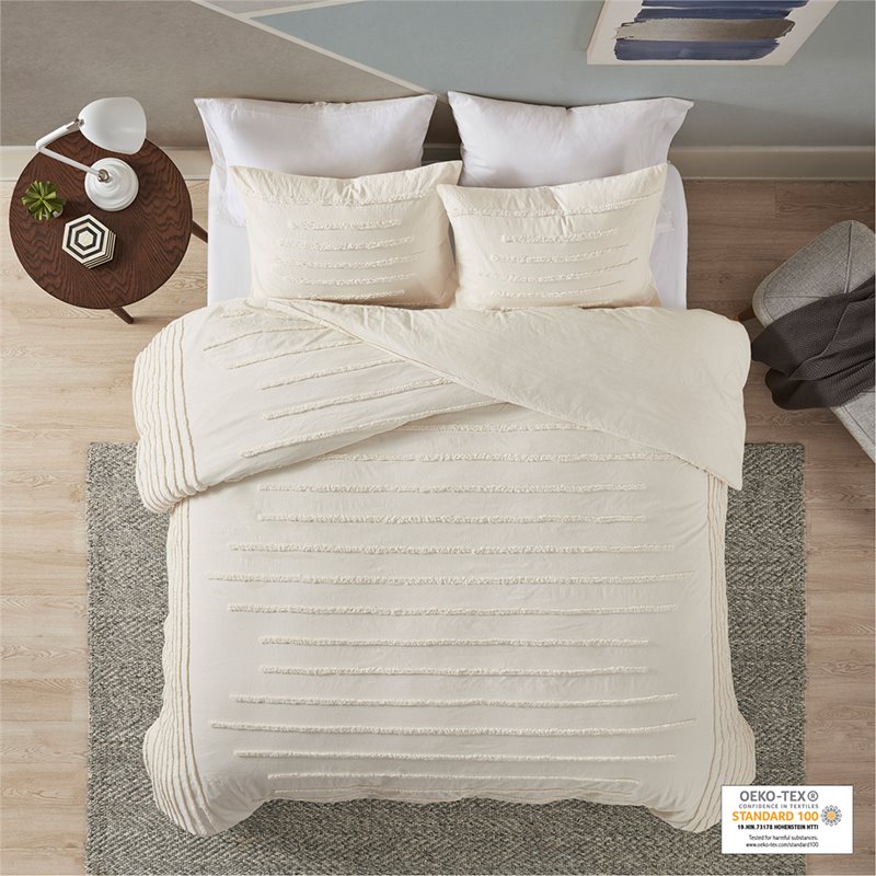 Urban Habitat Mercer 100 Percent Cotton Comforter Set in Ivory Finish