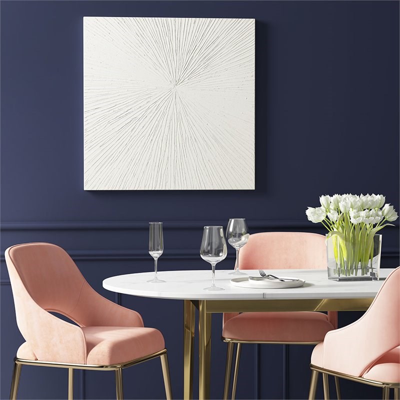 Madison Park Signature Contemporary MDF and Resin Sunburst Wall Decor in White