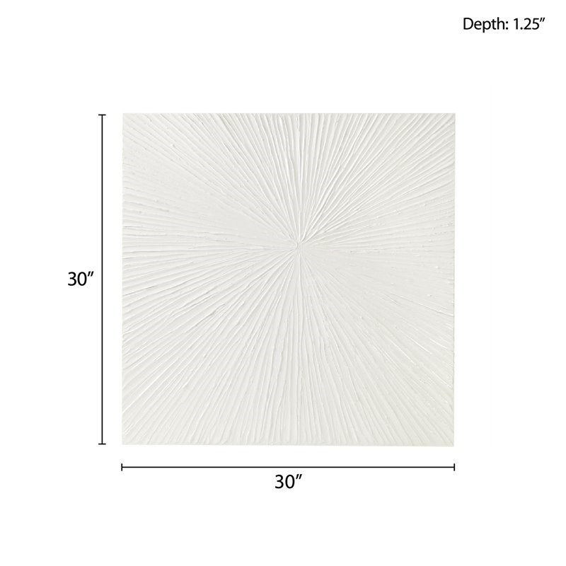 Madison Park Signature Contemporary MDF and Resin Sunburst Wall Decor in White