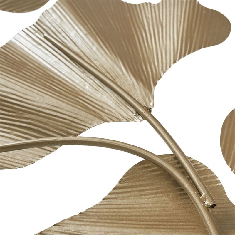 Martha Stewart Faye Transitional Iron Ginkgo Wall decor in Gold
