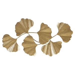 Martha Stewart Faye Transitional Iron Ginkgo Wall decor in Gold
