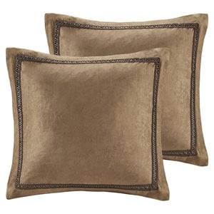 Woolrich Hadley 100 Percent Polyester Micro Suede Euro Sham in Brown