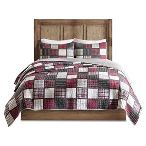 woolrich tulsa farmhouse 100 percent cotton printed quilt mini set in red