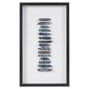 Martha Stewart Cerulean Stones Real Natural Agate Framed Shadowbox in Blue