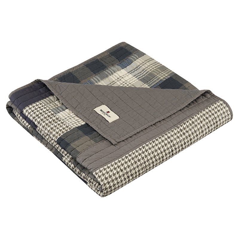Woolrich Winter Cotton Thread Count Printed Pieced Quilted Throw in Tan