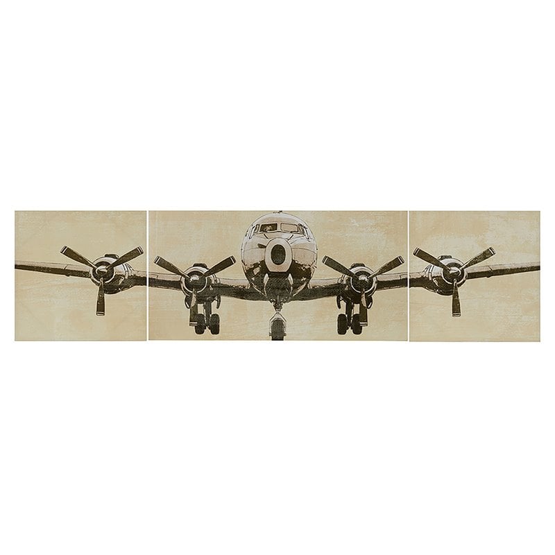 Intelligent Design 3-Piece MDF and Gel Coat Flight Time Canvas in Gray Finish