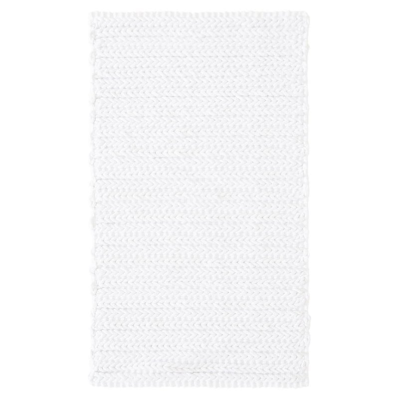 Madison Park Lasso 100 Percent Cotton Yarn Dye Linked In Rug in White