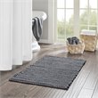Madison Park Lasso 100 Percent Cotton Chenille Chain Stitch Rug in Charcoal