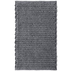 Madison Park Lasso 100 Percent Cotton Chenille Chain Stitch Rug in Charcoal
