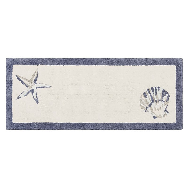 Madison Park Bayside 100 Percent Cotton Tufted Rug in Blue Finish