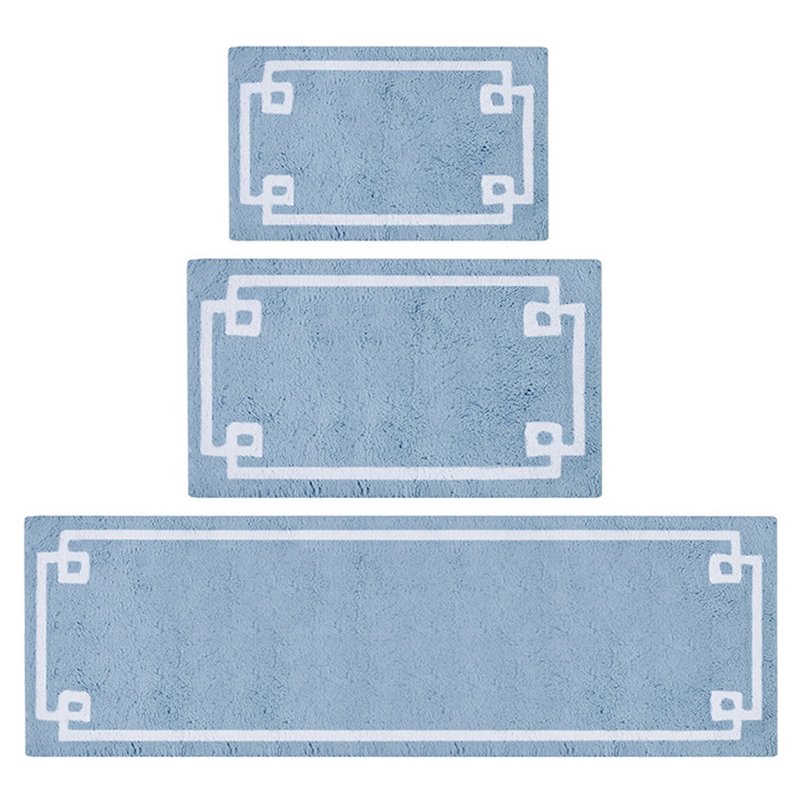 Madison Park Evan 100 Percent Cotton Tufted Bath Rug in Blue Finish